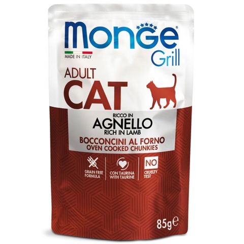 MONGE Grill, Miel, plic hrană umedă fără cereale pisici, (în aspic), 85g