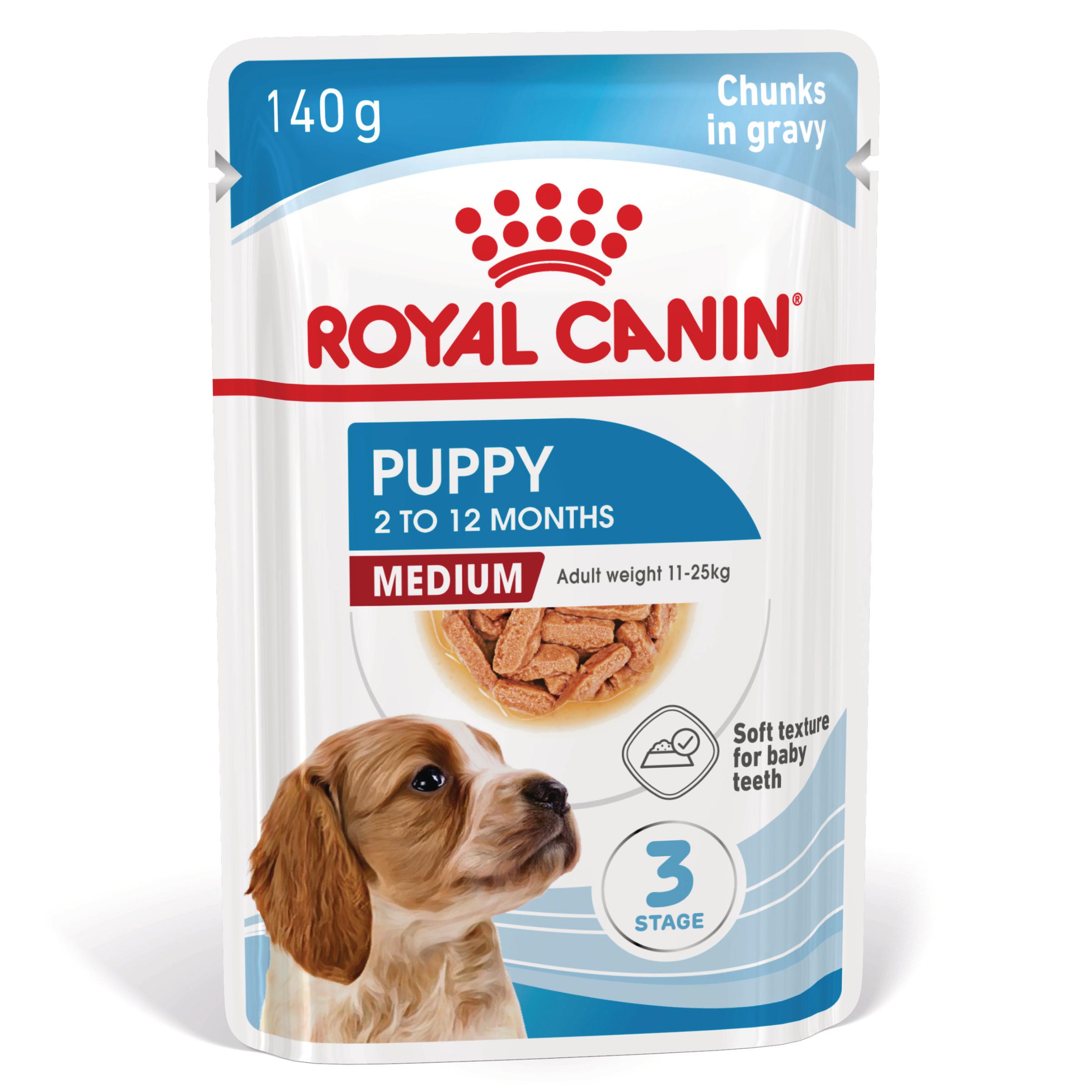 ROYAL CANIN Medium Puppy, hrană umedă câini junior, (în sos), bax, 140g x 10buc