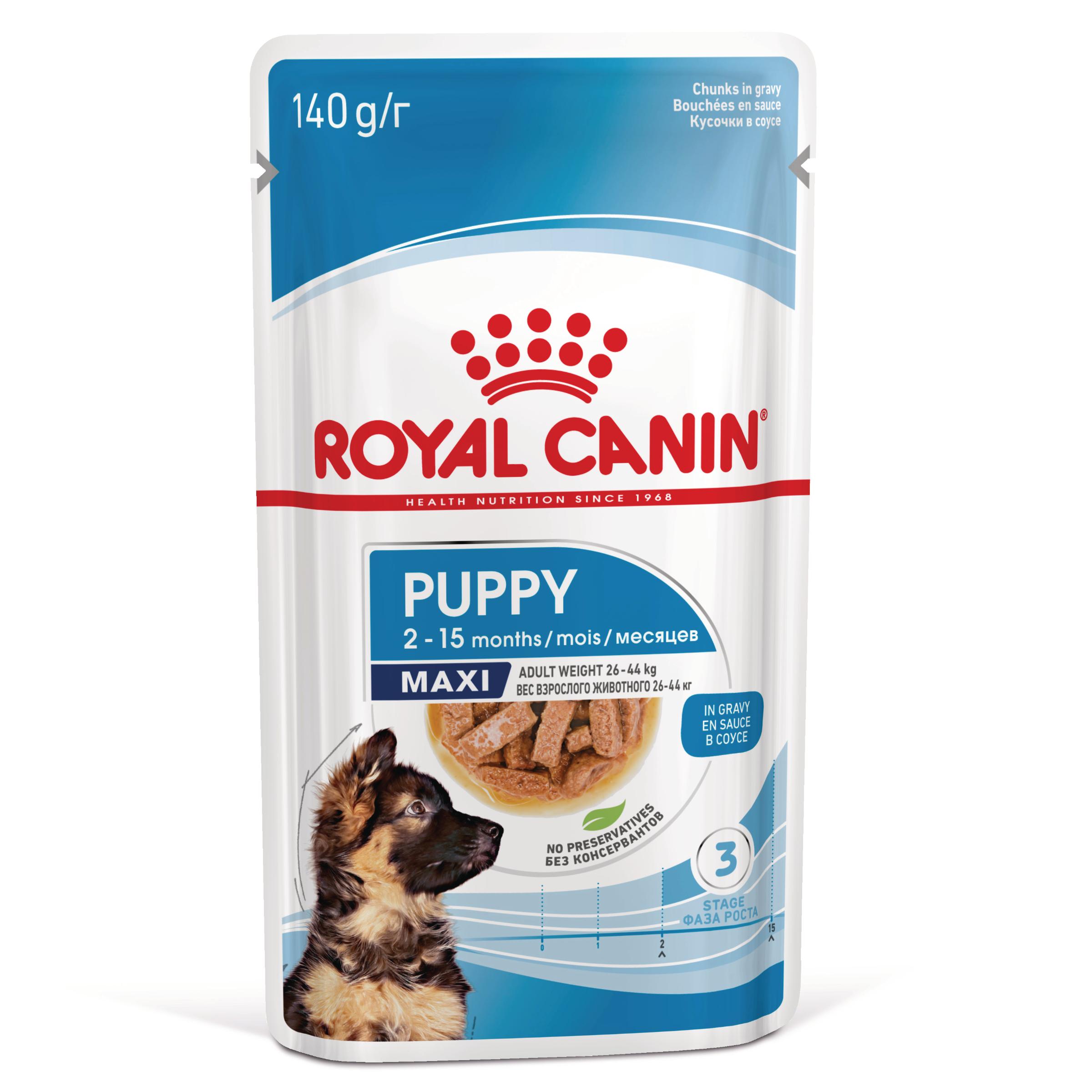 ROYAL CANIN Maxi Puppy, hrană umedă câini junior, (în sos), 140g - 2 | YEO