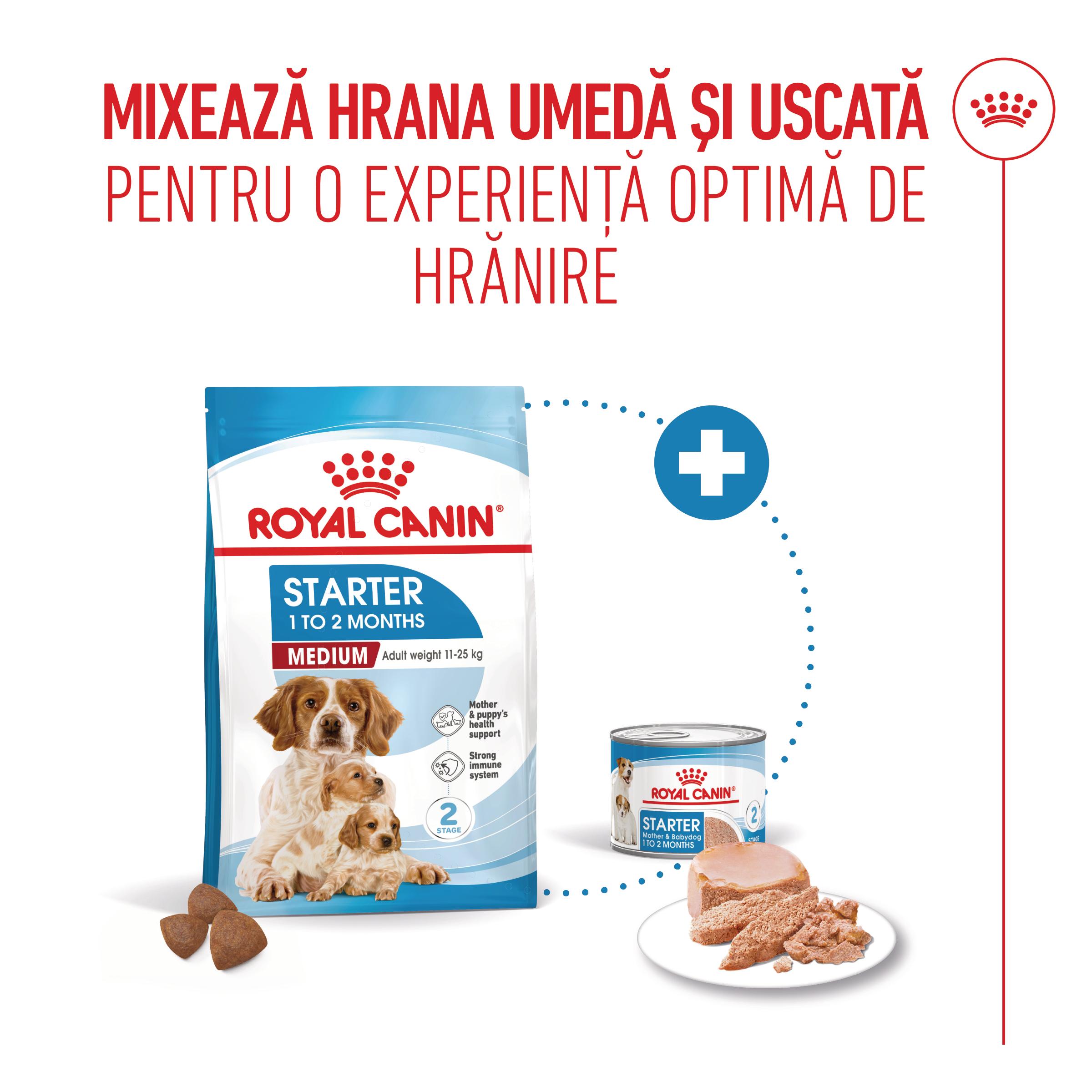 ROYAL CANIN Medium Starter Mother &amp; Babydog, mama și puiul, hrană uscată câini, 4kg