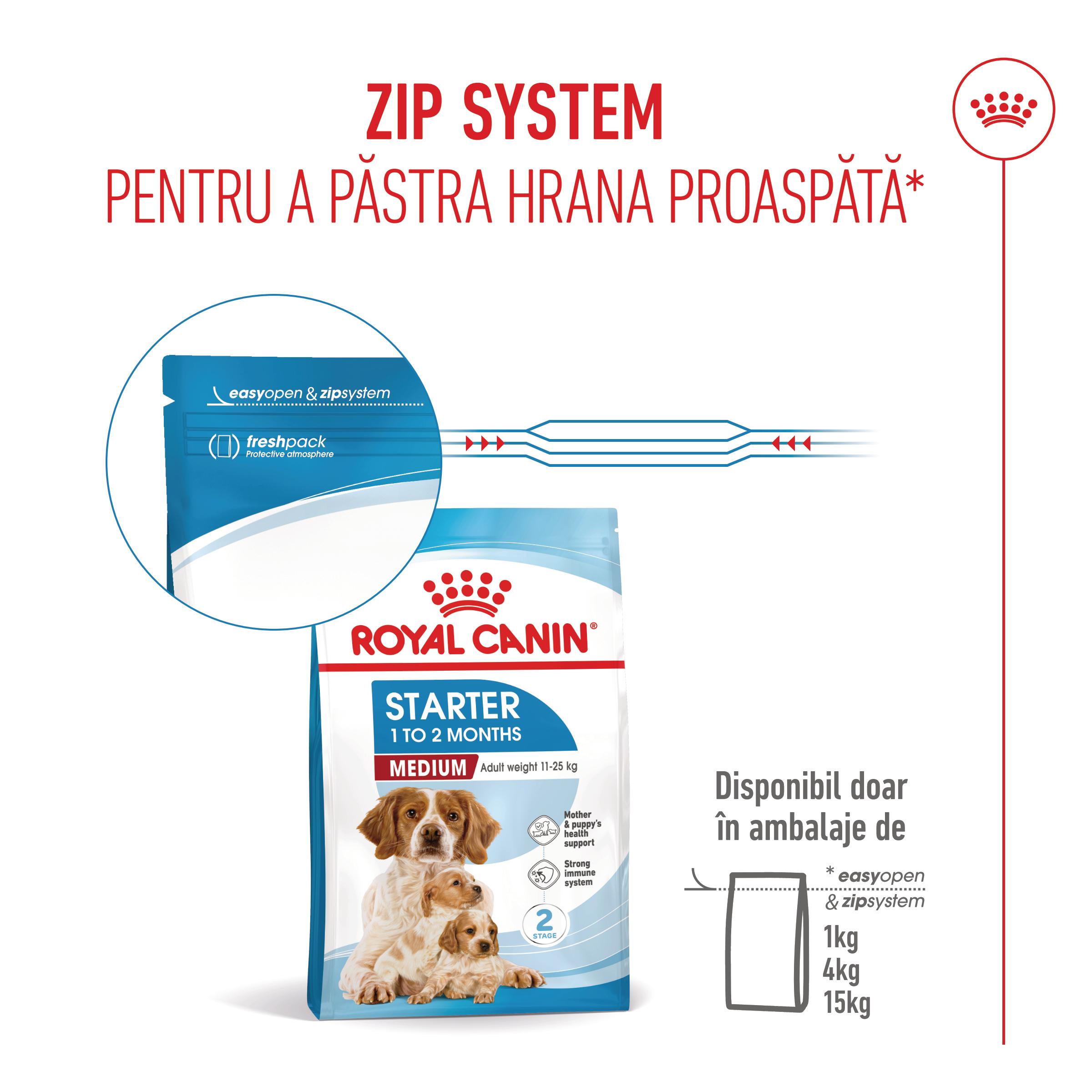 ROYAL CANIN Medium Starter Mother &amp; Babydog, mama și puiul, hrană uscată câini, 4kg