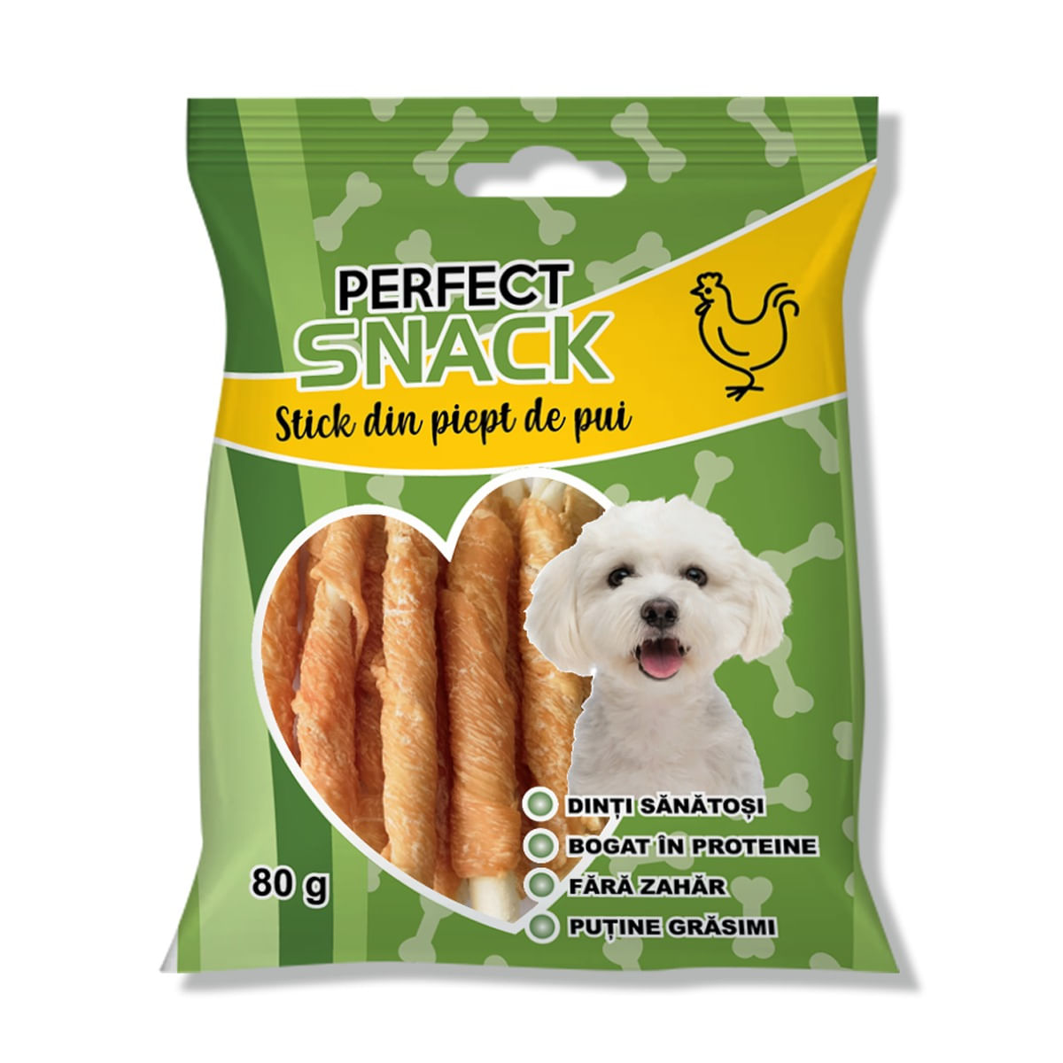 PERFECT SNACK Stick Piept, XS-XL, Pui, punguță recompense câini, 80g - 1 | YEO