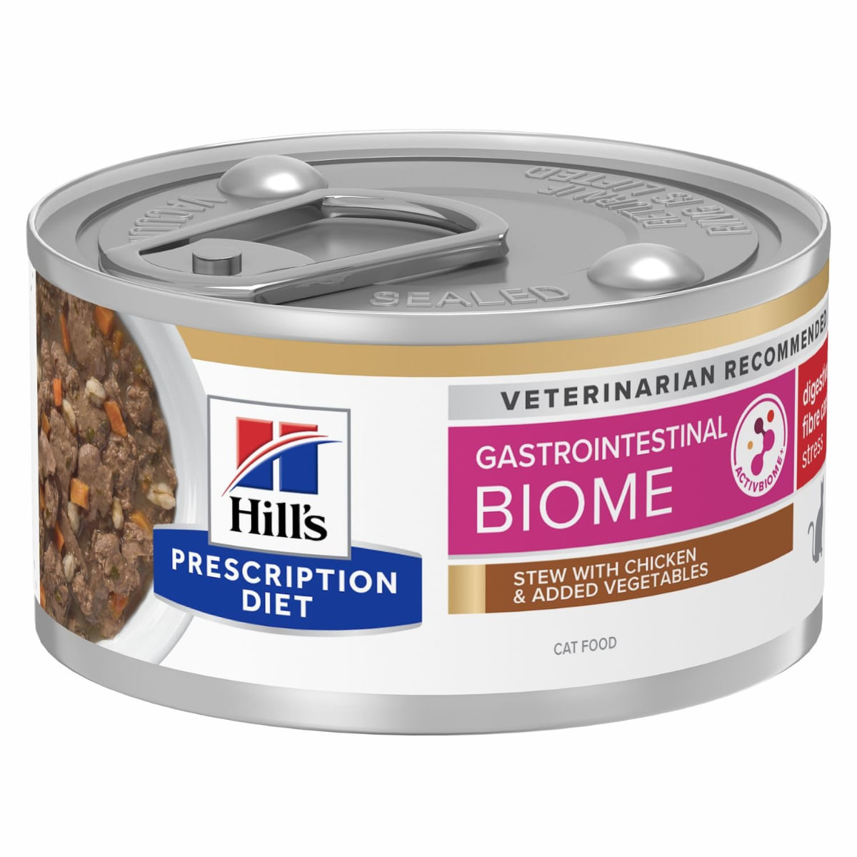 HILL\'S Prescription Diet Gastrointestinal Biome Stress, Pui, dietă veterinară, conservă hrană umedă pisici, sistem digestiv, (în sos), 82g - 1 | YEO