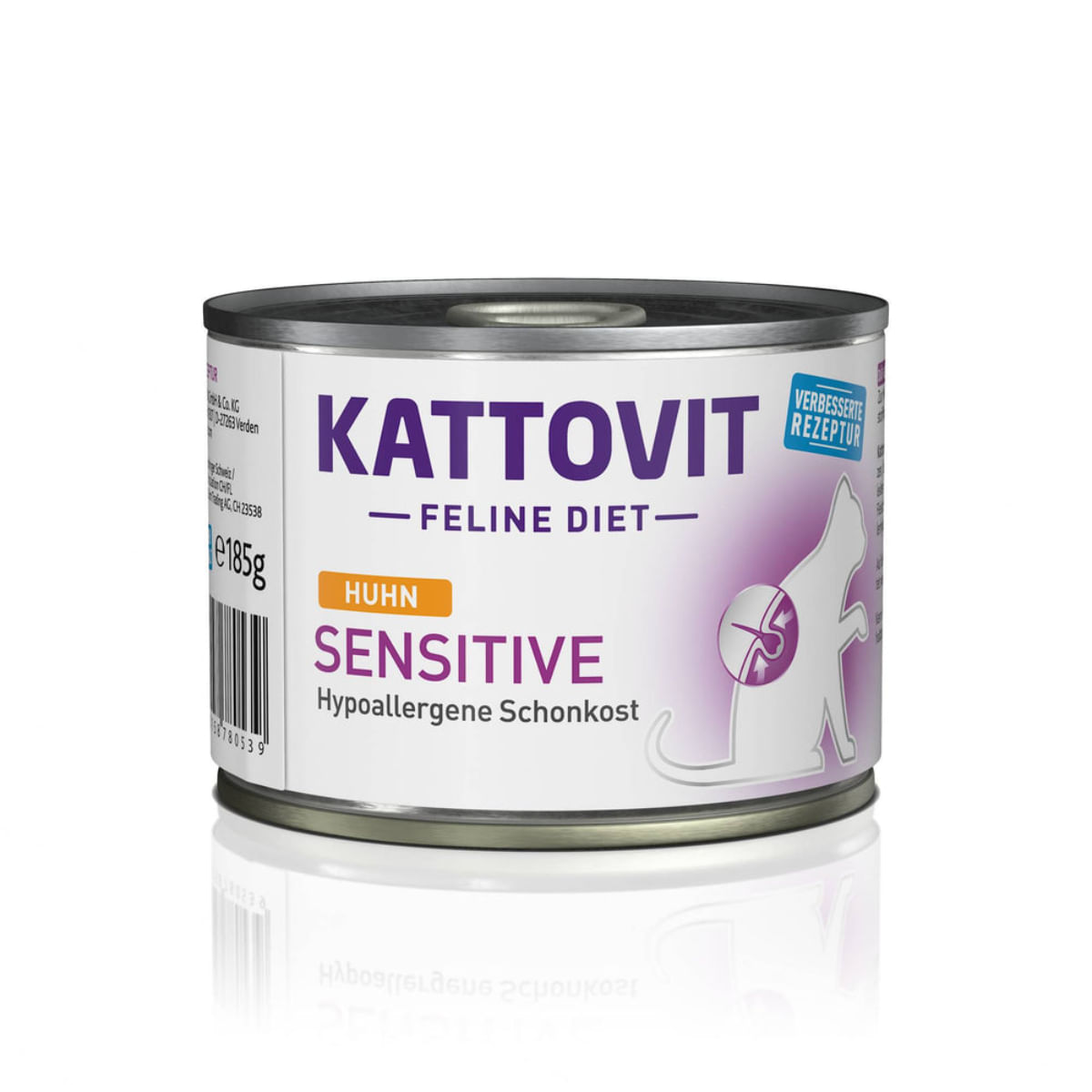 KATTOVIT Sensitive, Pui, dietă veterinară, conservă hrană umedă fără cereale pisici, alergii, (în aspic), 185g - 1 | YEO