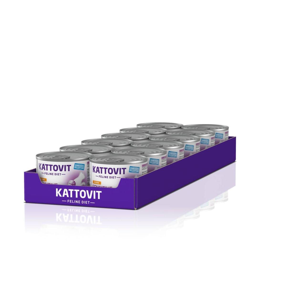KATTOVIT Sensitive, Pui, dietă veterinară, conservă hrană umedă fără cereale pisici, alergii, (în aspic), bax, 185g x 12buc - 1 | YEO