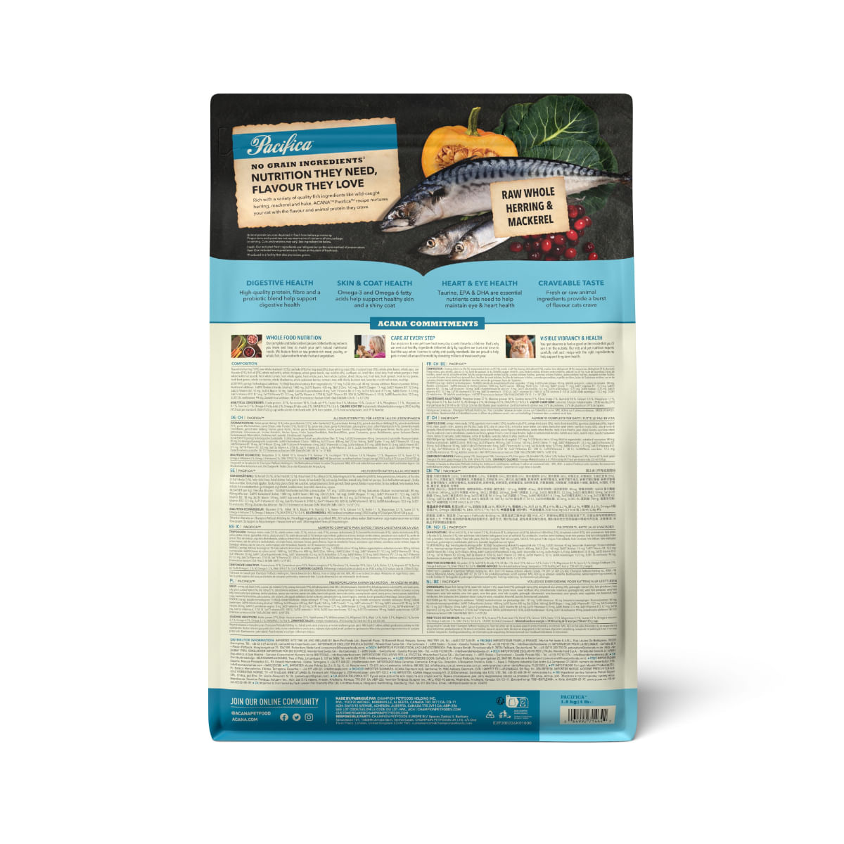 ACANA Highest Protein Pacifica, Pește, hrană uscată fără cereale pisici, 1.8kg - 2 | YEO