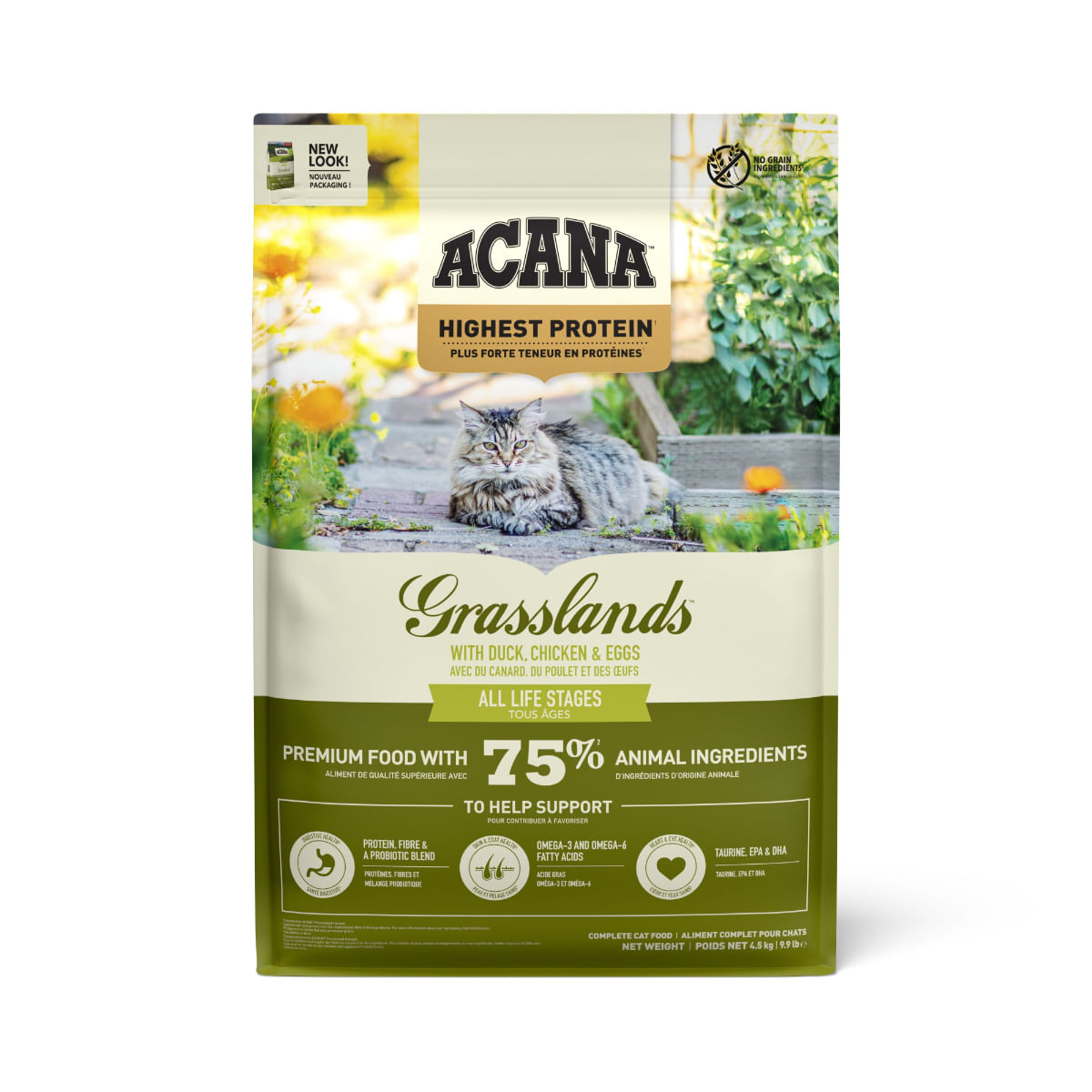 ACANA Highest Protein Grasslands, Rață și Pui, hrană uscată fără cereale pisici, 4.5kg - 1 | YEO