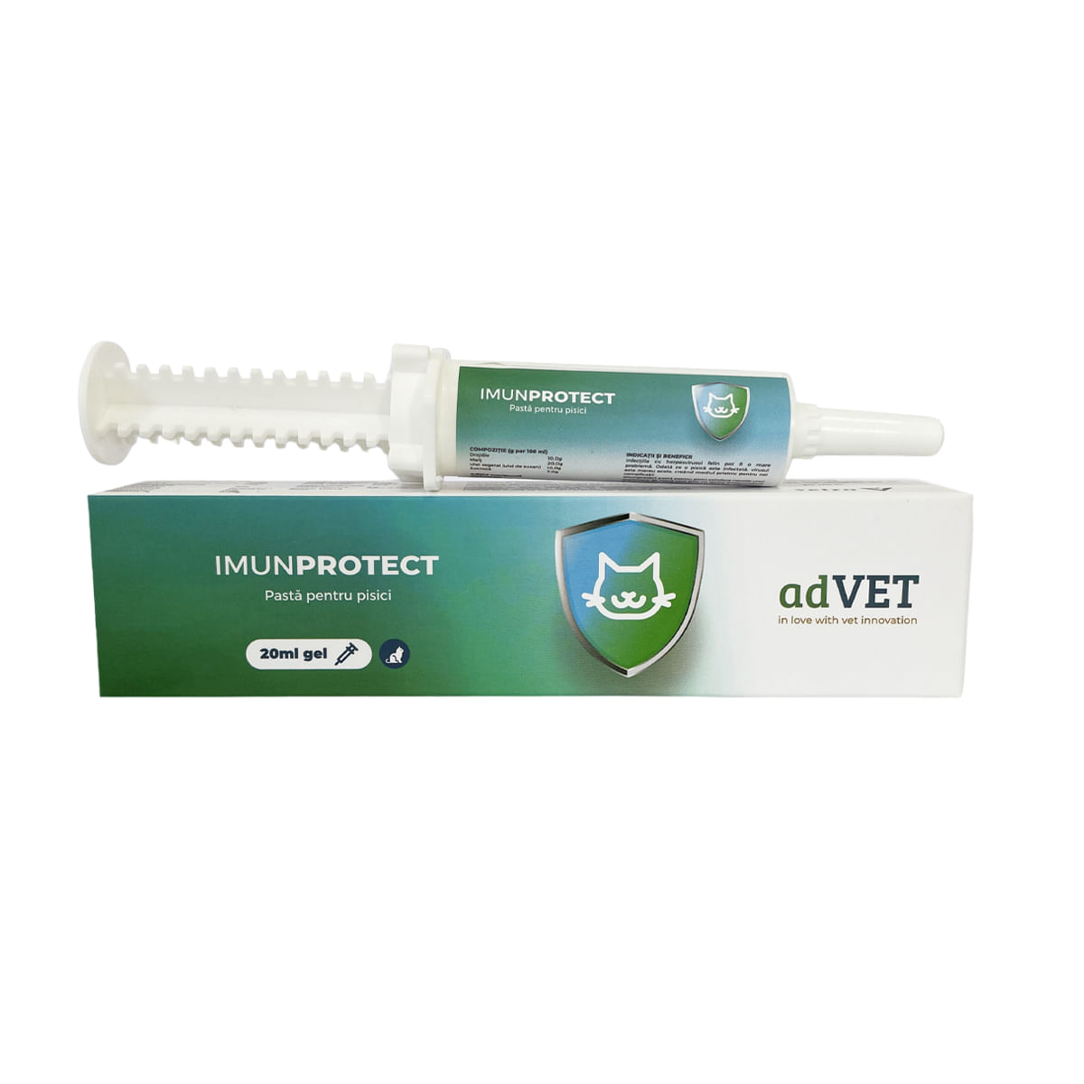 ADVET ImunProtect, supliment sistem imunitar pisici, pastă orală ADVET ImunProtect, supliment sistem imunitar pisici, flacon cu aplicator, 20ml pastă orală - 1 | YEO