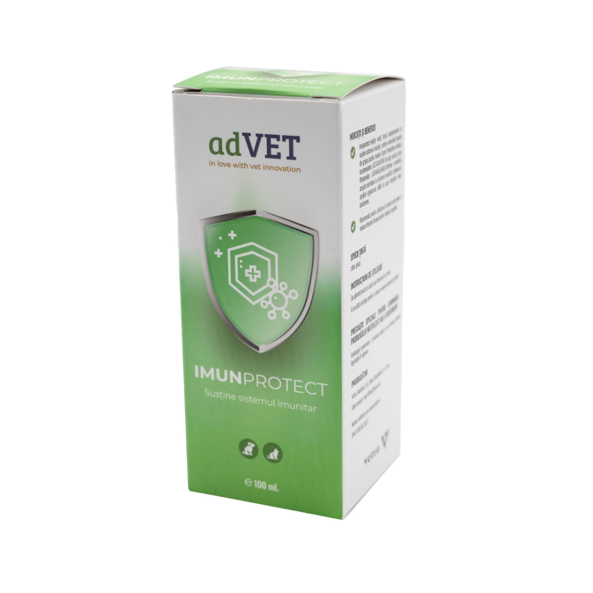 ADVET ImunProtect, supliment sistem imunitar câini, suspensie orală ADVET ImunProtect, XS-XL, supliment sistem imunitar câini și pisici, flacon, 100ml suspensie orală - 1 | YEO