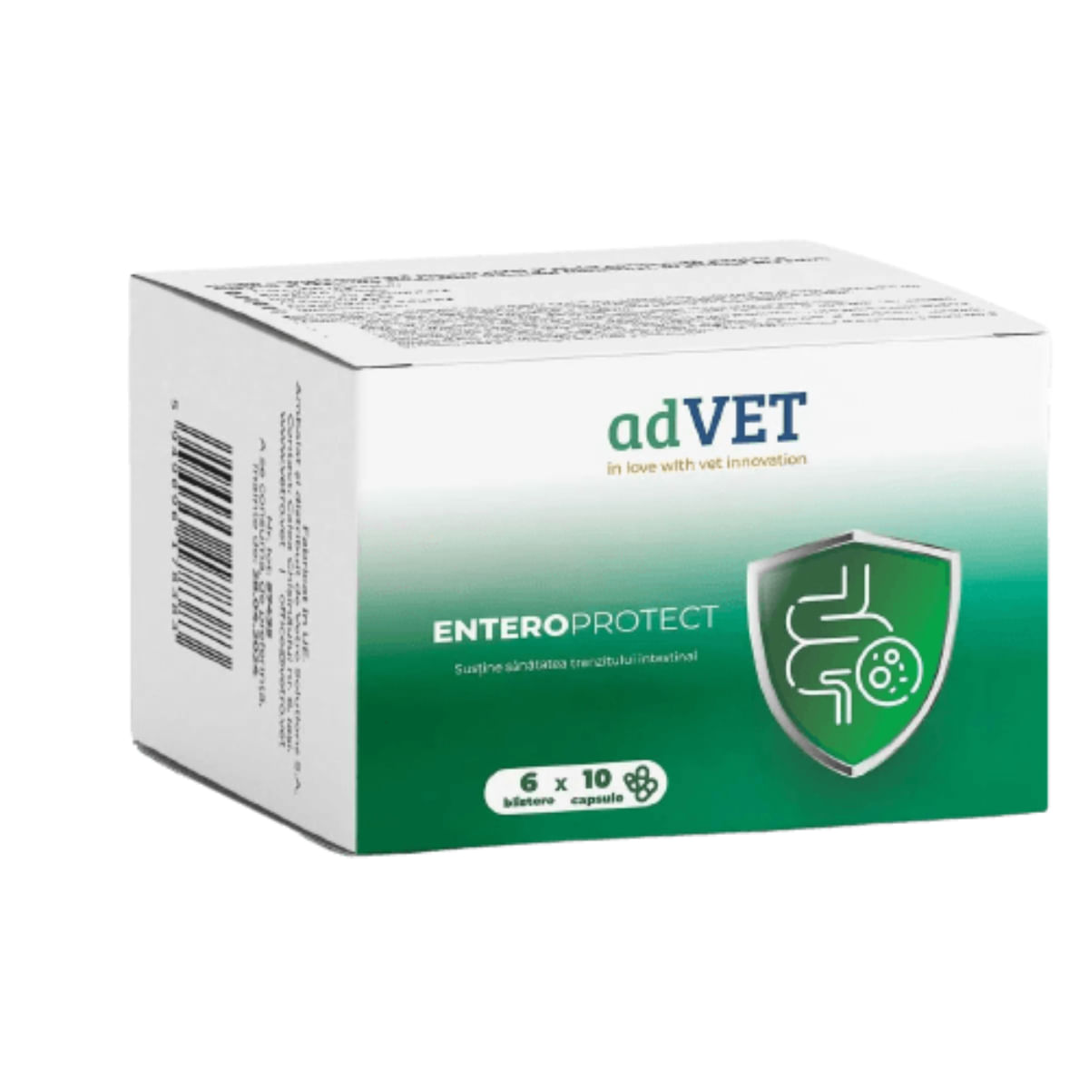 ADVET EnteroProtect, supliment sistem digestiv câini, capsule ADVET EnteroProtect, XS-XL, supliment sistem digestiv câini și pisici, flacon, 60 capsule - 1 | YEO