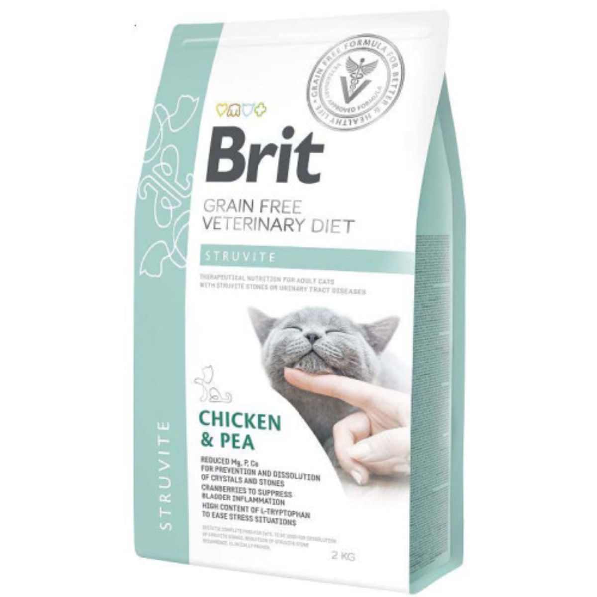 BRIT VD Struvite, Pui, dietă veterinară, hrană uscată fără cereale pisici, sistem urinar, 2kg - 1 | YEO