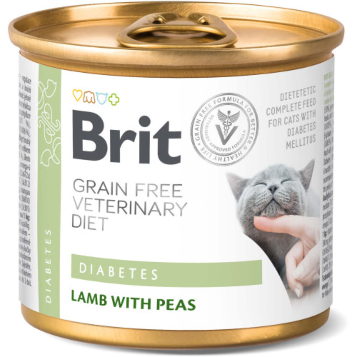 BRIT VD Diabetes, Miel, dietă veterinară, conservă hrană umedă fără cereale pisici, diabet, (în aspic), 200g
