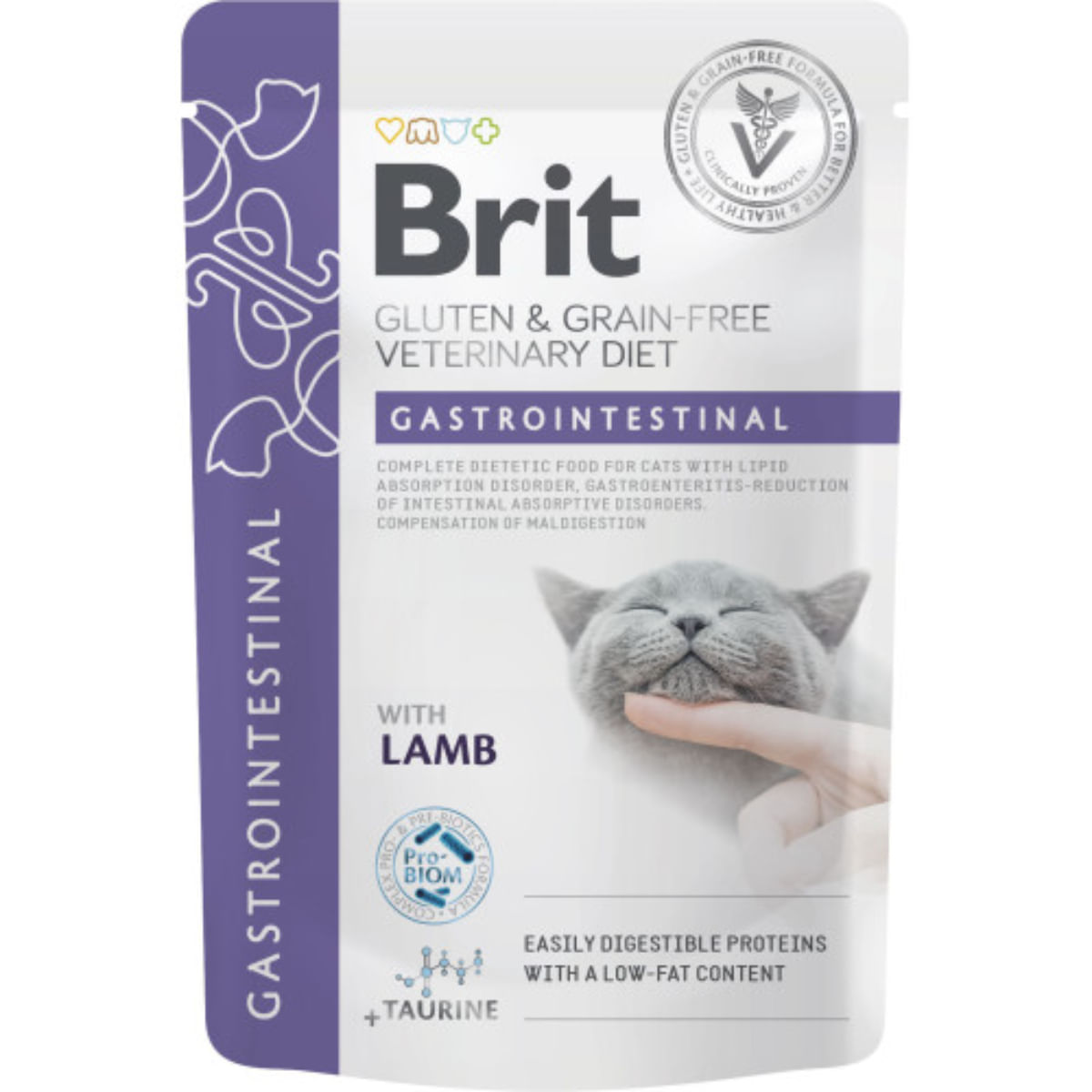 BRIT VD Gastrointestinal, Miel, dietă veterinară, plic hrană umedă fără cereale pisici, sistem digestiv, (în sos), 85g