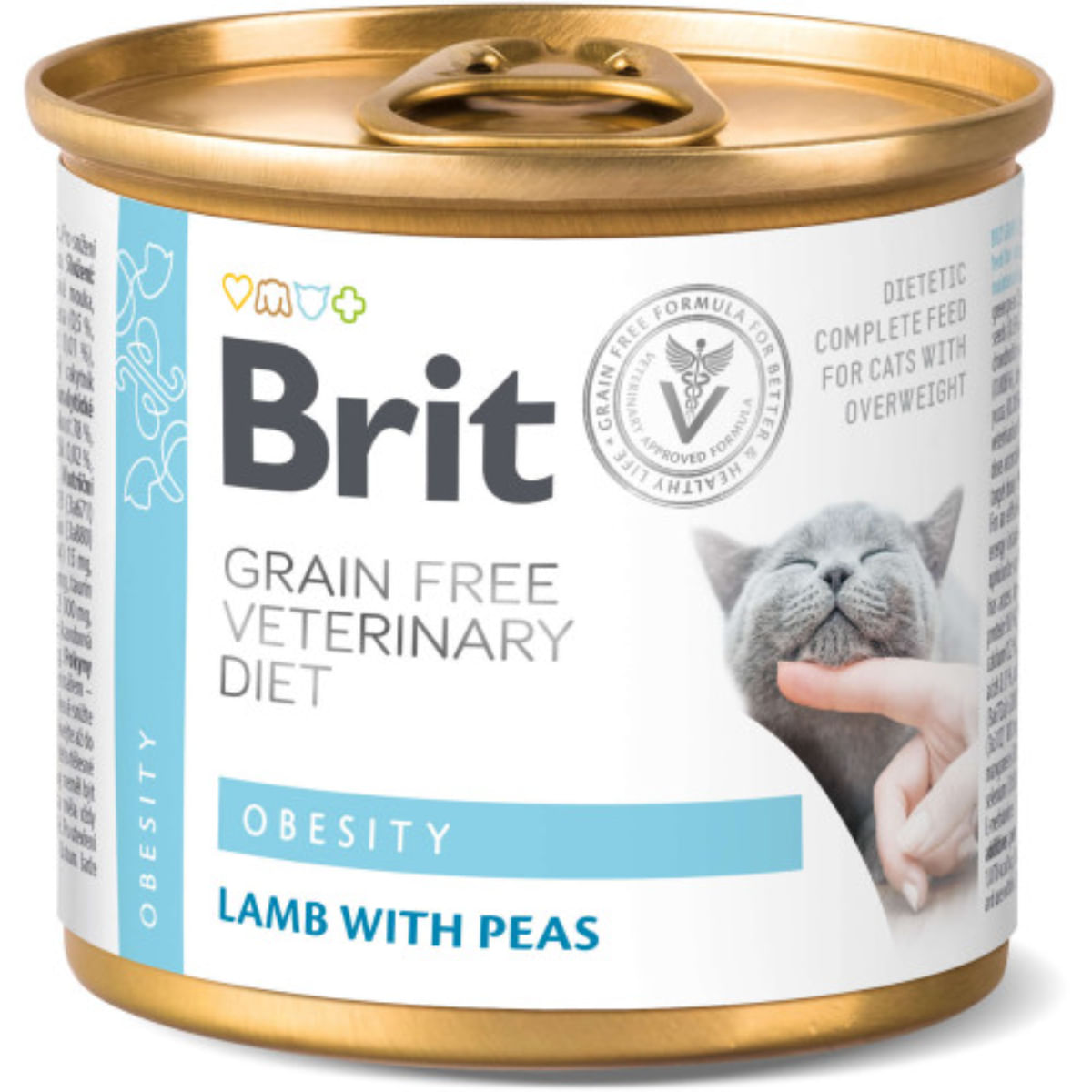 BRIT VD Obesity, Miel, dietă veterinară, conservă hrană umedă fără cereale pisici, obezitate, (în aspic), 200g
