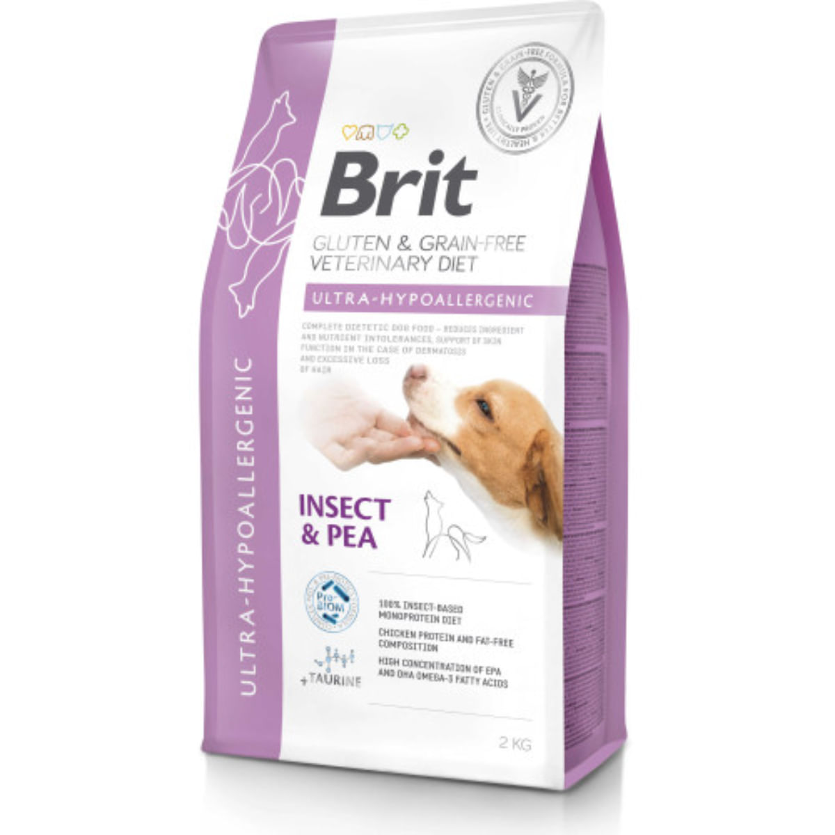 BRIT VD Ultra Hypoallergenic, XS-XL, Insecte, dietă veterinară, hrană uscată fără cereale câini, alergii, 2kg - 1 | YEO
