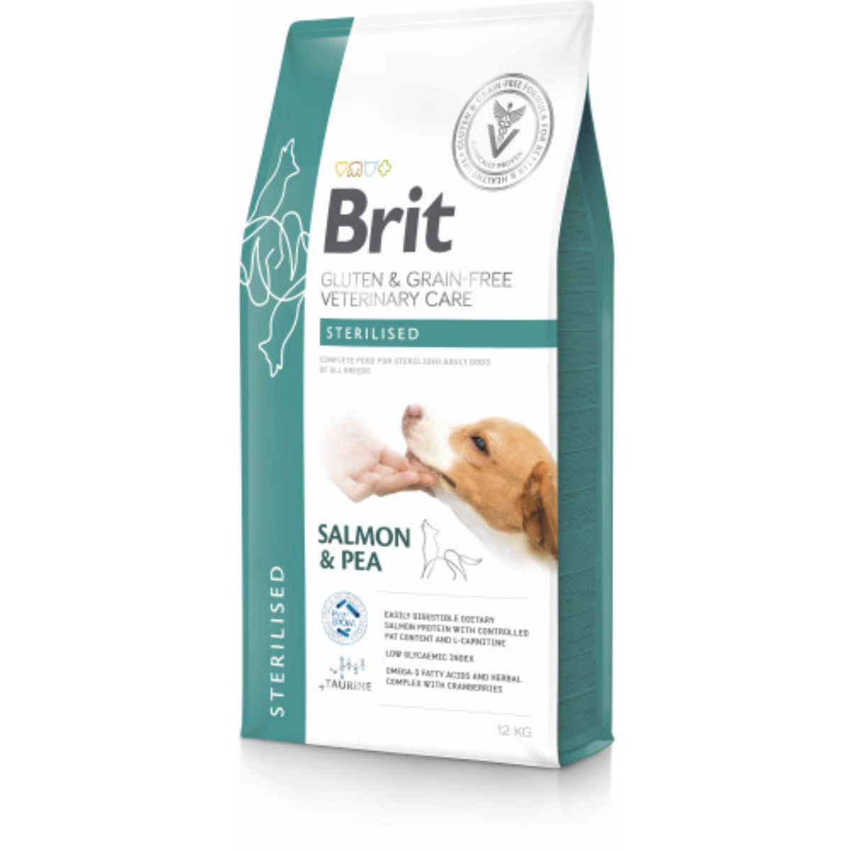 BRIT VD Sterilised, XS-XL, Somon, dietă veterinară, hrană uscată fără cereale câini sterilizați, 2kg