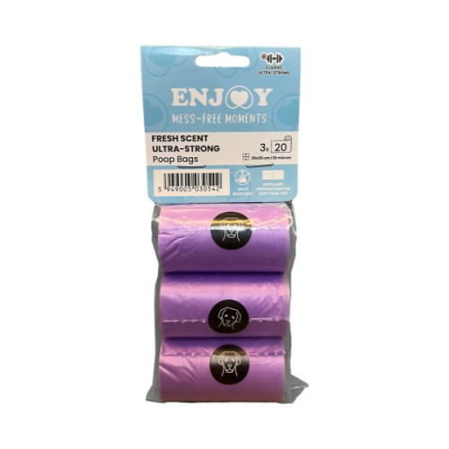 ENJOY FRESH Ultra Strong, pungi igienice, parfumate, role câini, 3buc - 1 | YEO