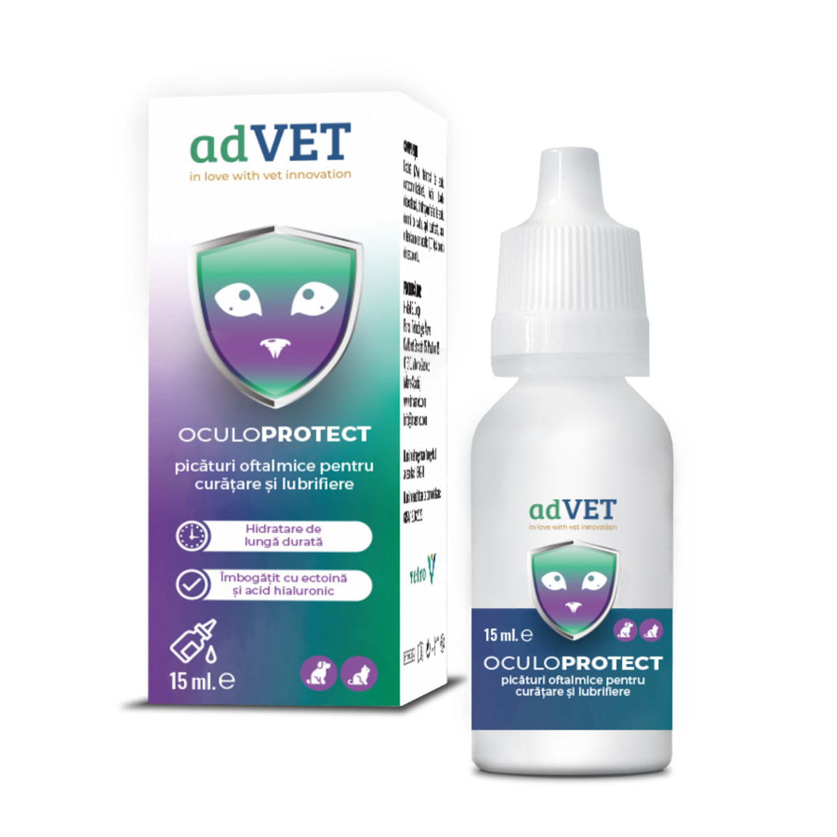 ADVET OculoProtect, soluție igiena ochilor câini și pisici, hidratantă, flacon, 15ml - 1 | YEO