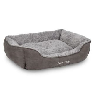 SCRUFFS Cosy, pat dreptunghiular câini, poliester, husă detașabilă, gri, 75x50cm
