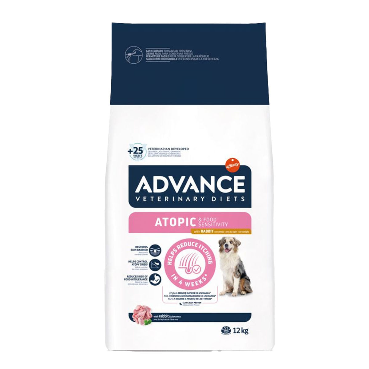 ADVANCE Veterinary Diets Dog Atopic Care, Iepure, dietă veterinară, hrană uscată câini, afecțiuni dermatologice ADVANCE Veterinary Diets Atopic, Iepure, dietă veterinară câini, hrană uscată, afecțiuni dermatologice, 12kg