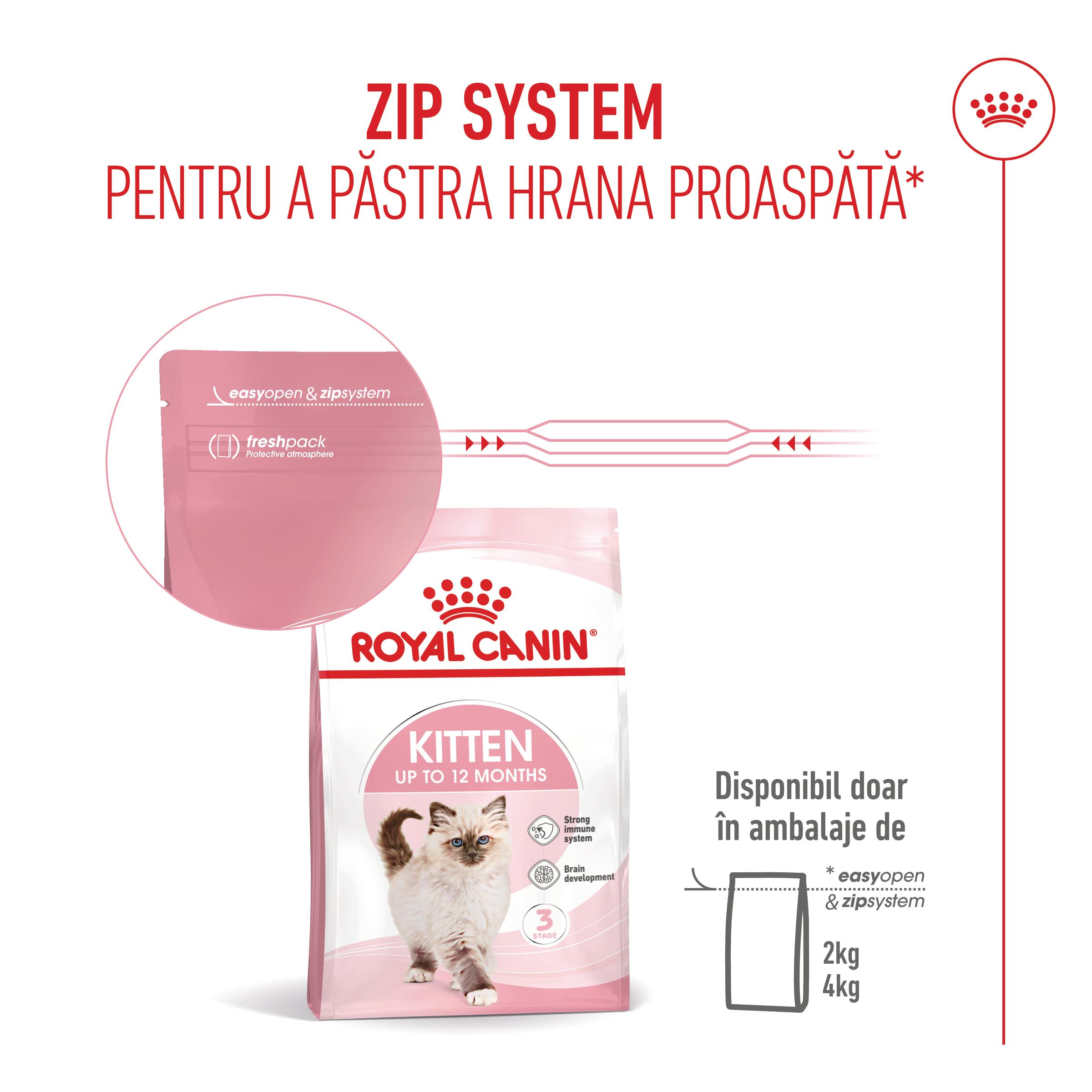 PROMO ROYAL CANIN Kitten, hrană uscată pisici junior, 400g, 60% REDUCERE la al Doilea Produs