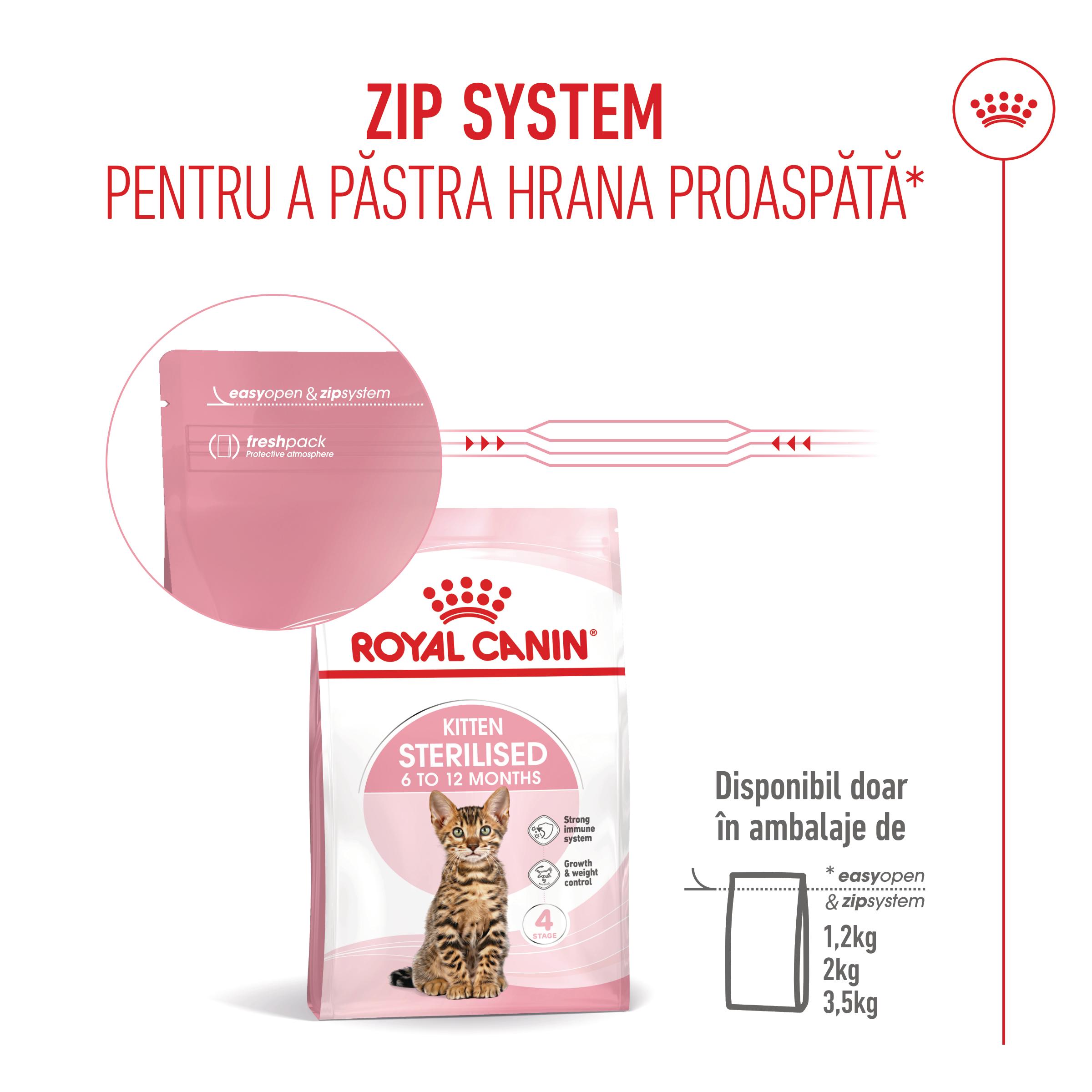 PROMO ROYAL CANIN Kitten Sterilised, hrană uscată pisici sterilizate junior, 2kg + 400g GRATUIT