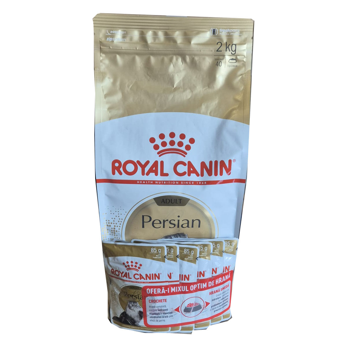 PROMO ROYAL CANIN Persian Adult, hrană uscată pisici, 2kg + 6 buc x 85g plic GRATUIT