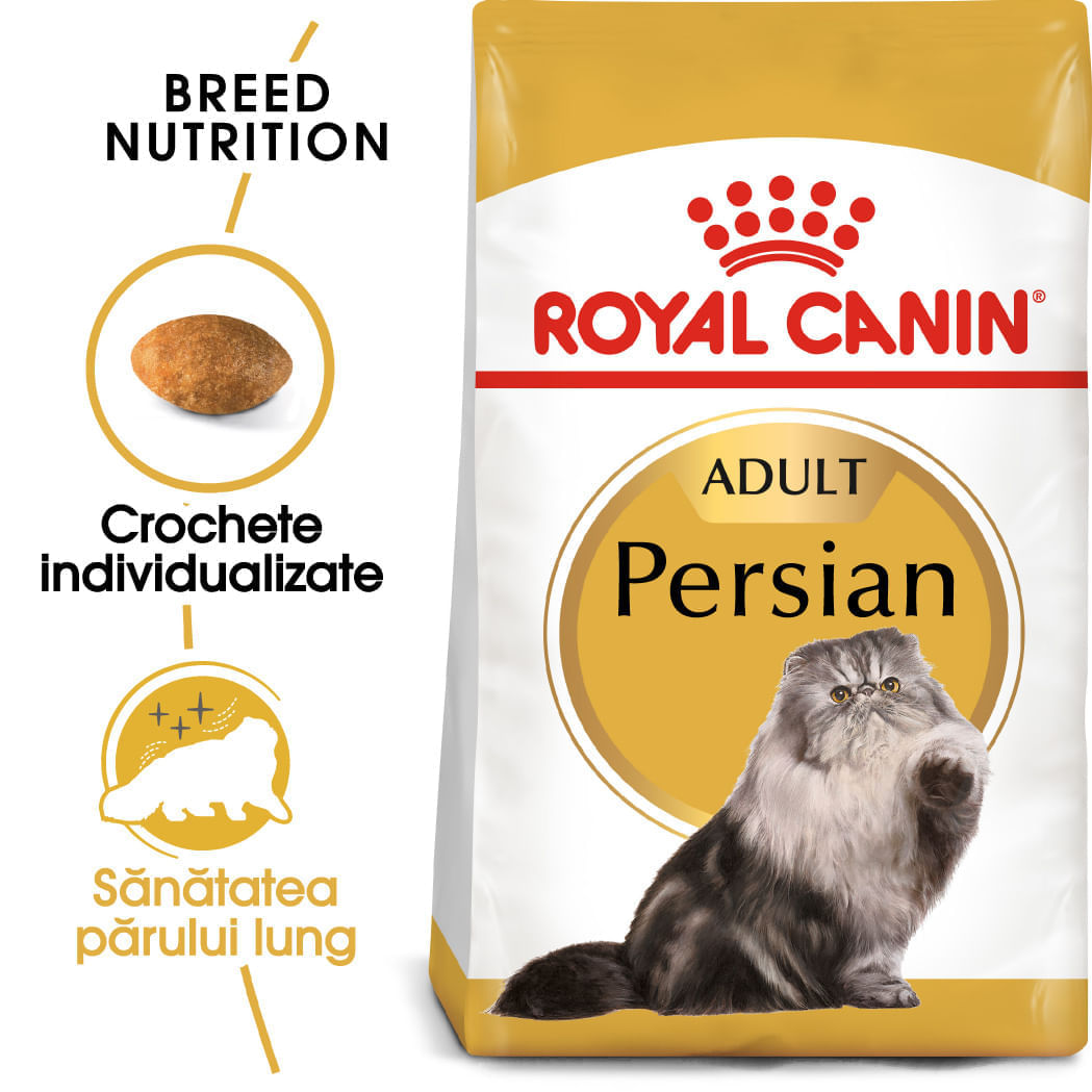 PROMO ROYAL CANIN Persian Adult, hrană uscată pisici, 2kg + 6 buc x 85g plic GRATUIT