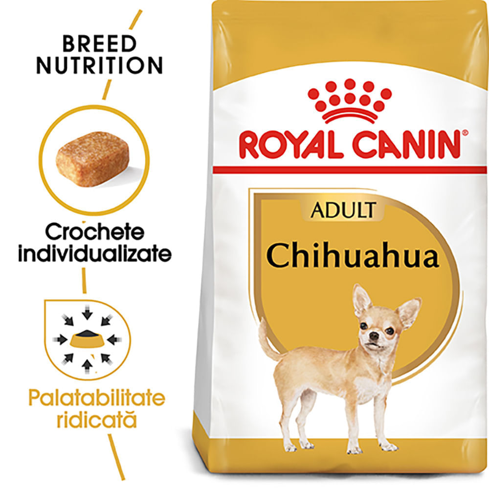 PROMO ROYAL CANIN Chihuahua Adult, hrană uscată câini, 1.5kg + 2buc x 85g plic GRATUIT
