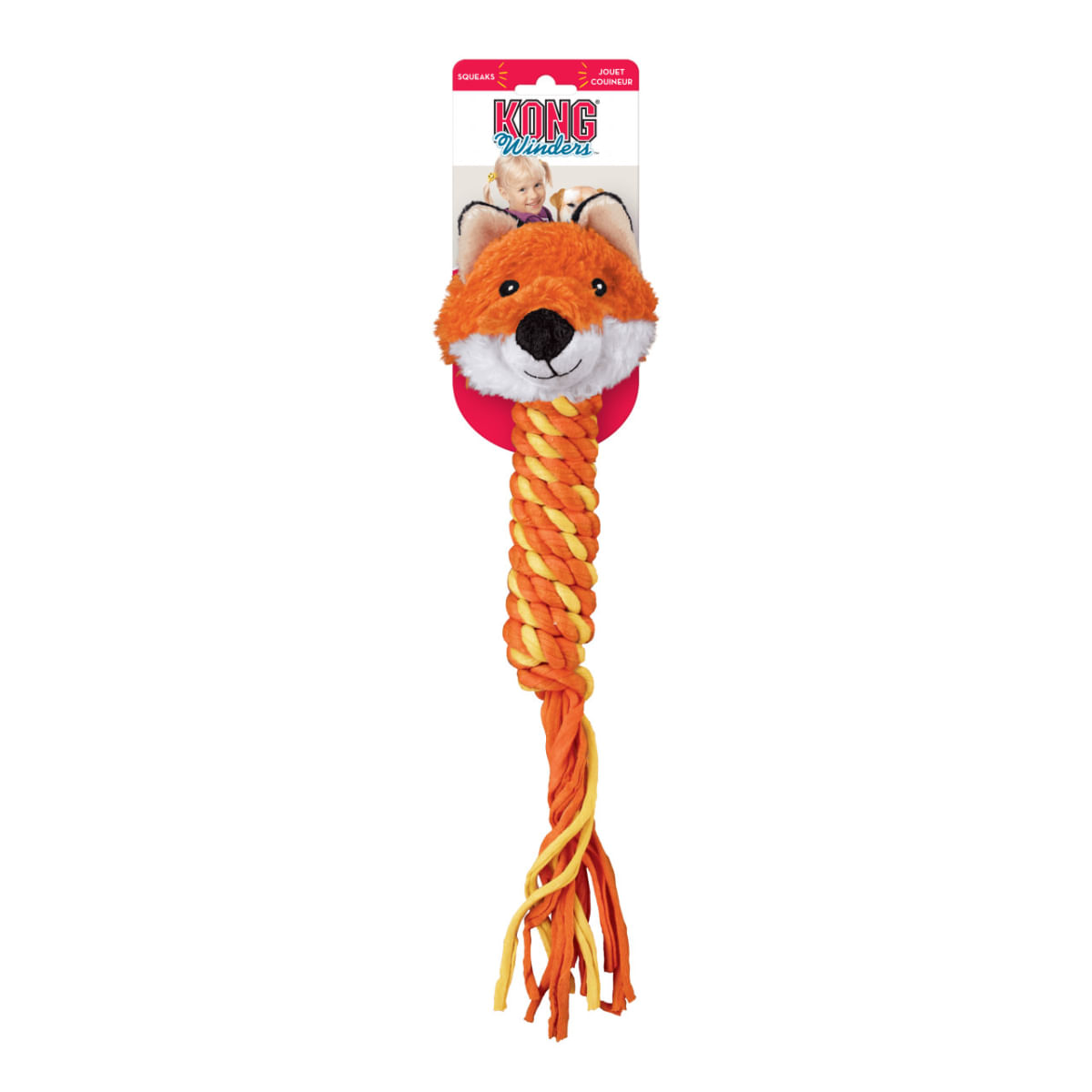 KONG Winders Fox, jucărie sfoară câini, activități fizice, textil KONG Winders Fox, jucărie sfoară câini M, activități fizice, textil, portocaliu, 1buc - 1 | YEO