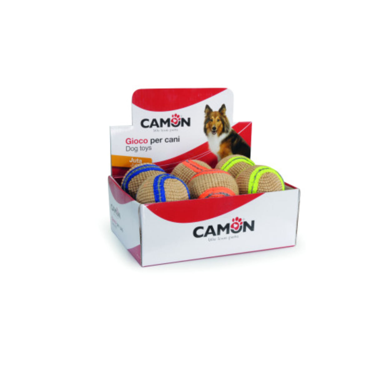 CAMON Bile din iuta, jucărie minge câini, activități fizice, iută CAMON Bile din iuta, jucărie minge câini XS-L, activități fizice, iută, diverse culori, ⌀7cm, 1buc