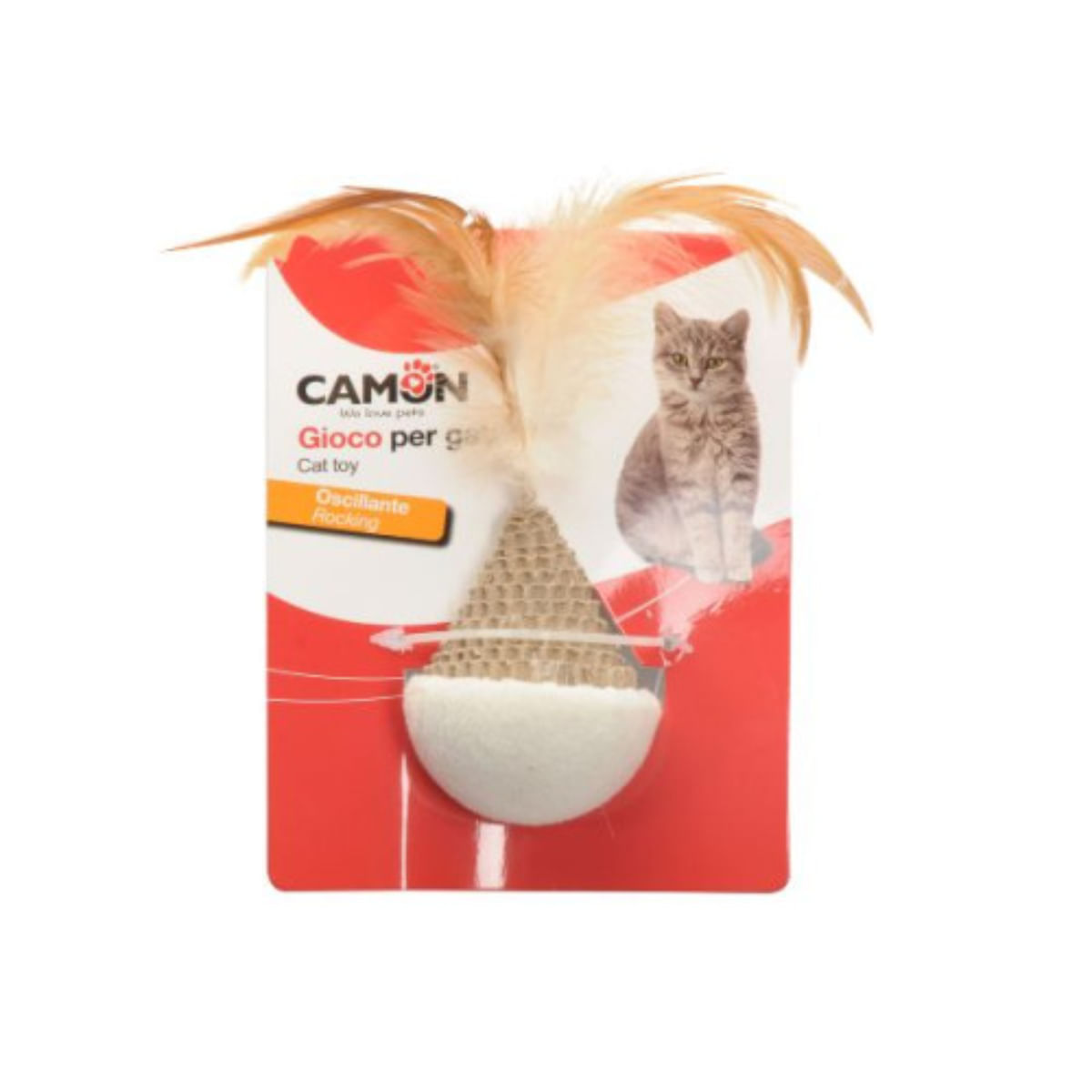 CAMON Osciliante, jucărie stimulare pândă pisici, activități fizice, carton, alb și bej, ⌀12cm, 1buc - 1 | YEO