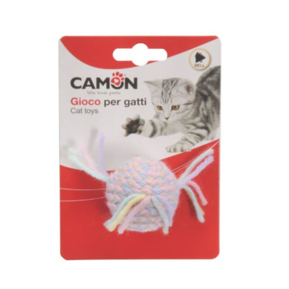 CAMON, jucărie minge pisici, cu sunet, textil, multicolor, 1buc - 1 | YEO