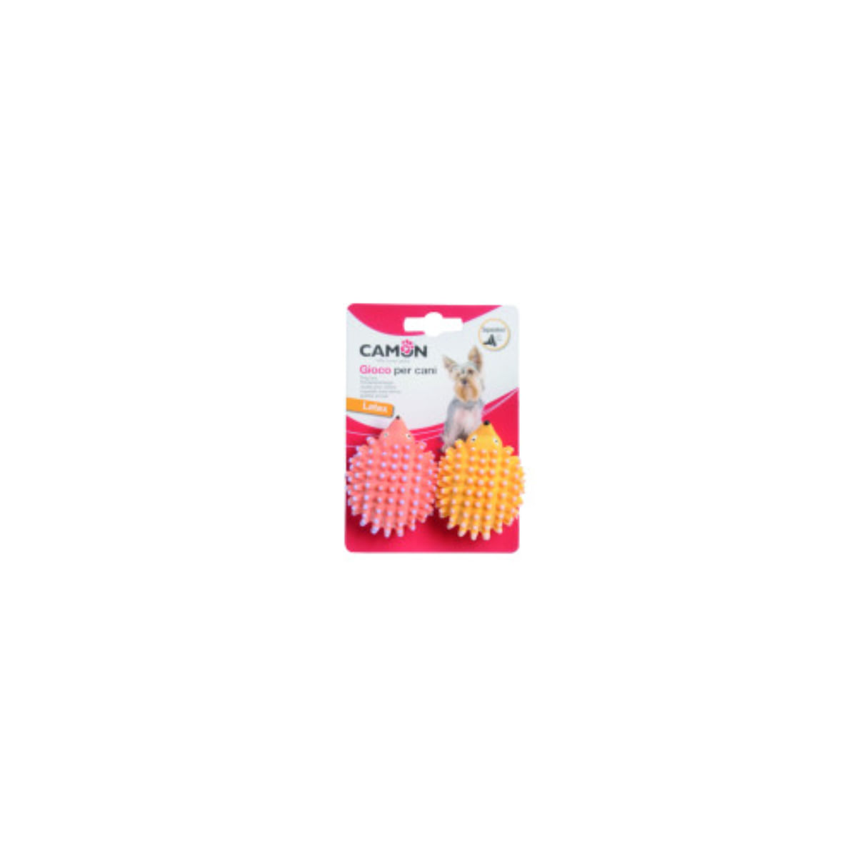 CAMON, jucărie de ros câini, dentiție, latex CAMON, jucărie de ros câini XS-S, dentiție, latex, roz și galben, 2buc