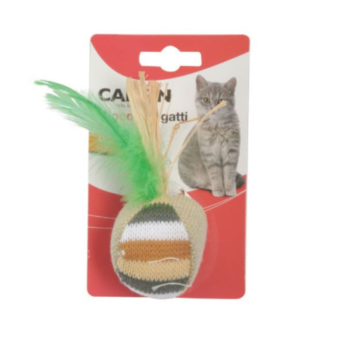 CAMON, jucărie minge pisici, activități fizice, textil, multicolor, 1buc - 1 | YEO