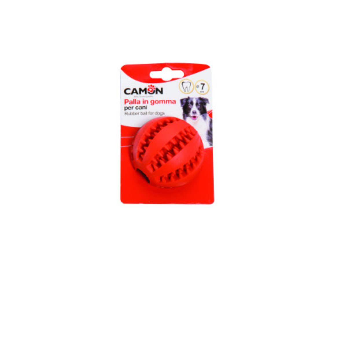 CAMON Dental Fun, jucărie de ros câini, dentiție, cauciuc CAMON Dental Fun, jucărie de ros câini XS-M, dentiție, cauciuc, roșu, ⌀7cm, 1buc - 1 | YEO