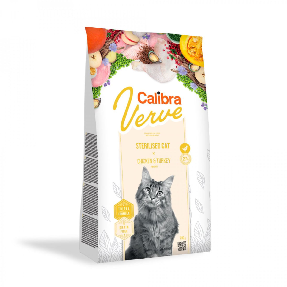 CALIBRA Verve GF Sterilised, Pui și Curcan, hrană uscată fără cereale pisici sterilizate, 3.5kg - 1 | YEO