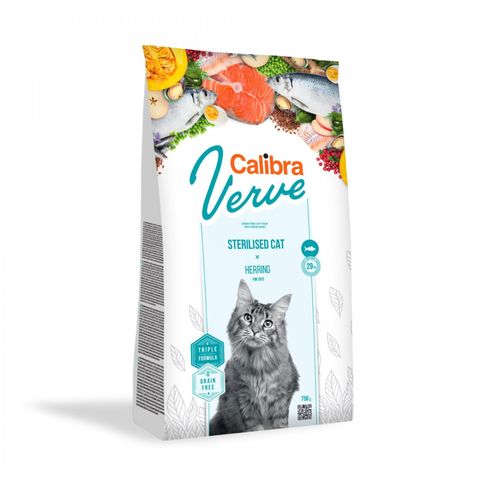 CALIBRA Verve GF Sterilised, Hering, hrană uscată fără cereale pisici sterilizate, 3,5kg