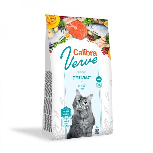 CALIBRA Verve GF Sterilised, Hering, hrană uscată fără cereale pisici sterilizate, 3,5kg