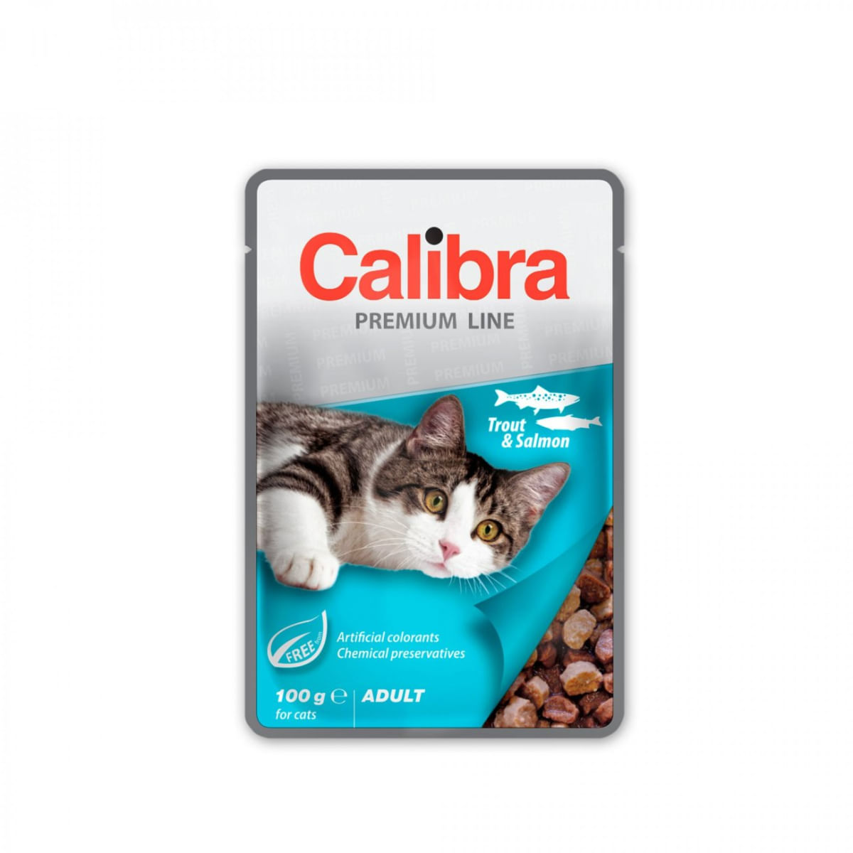 CALIBRA Premium Line, Păstrăv și Somon, plic hrană umedă pisici, (în suc propriu), bax, 100g x 24buc