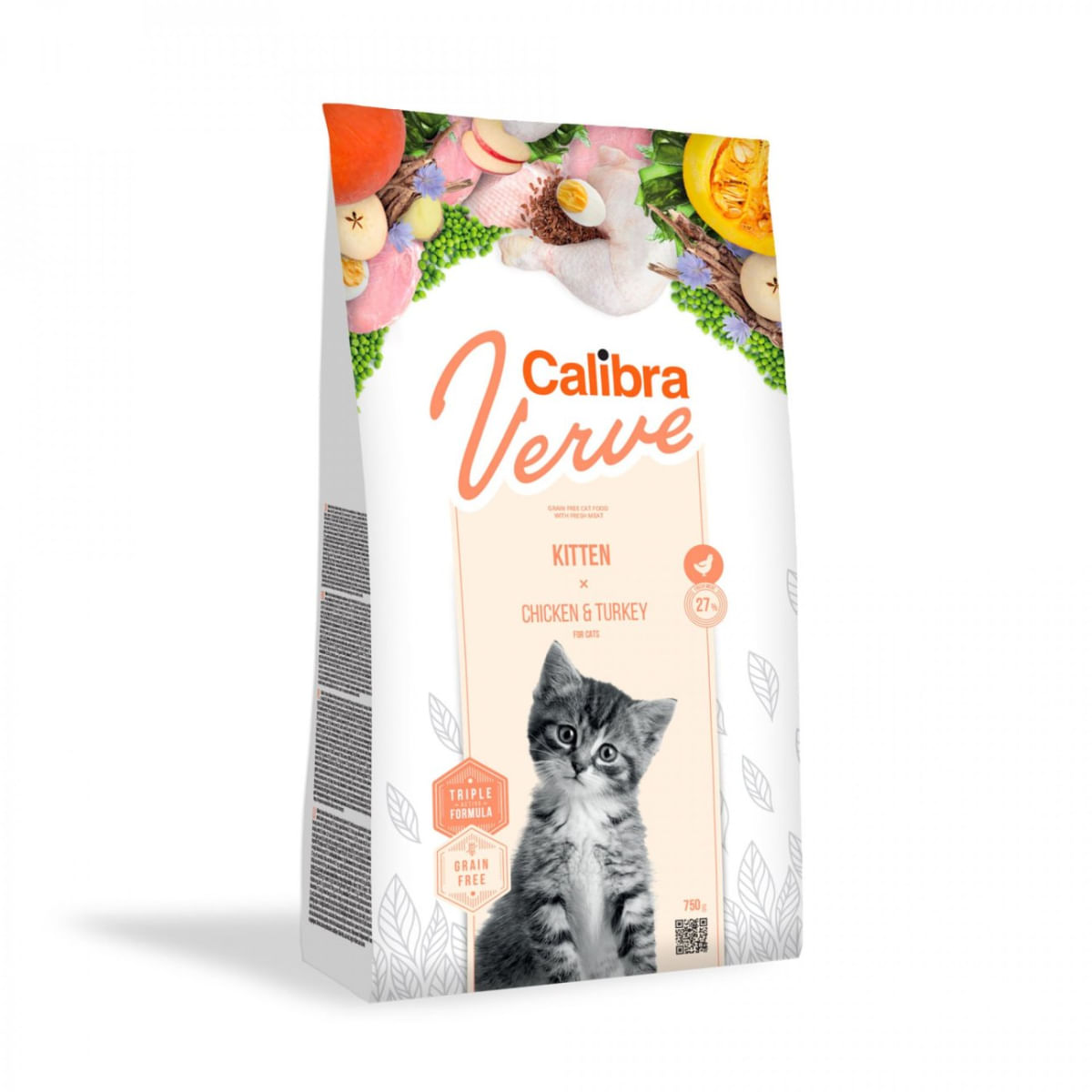 CALIBRA Verve GF Kitten, Pui și Curcan, hrană uscată fără cereale pisici junior, 3.5kg