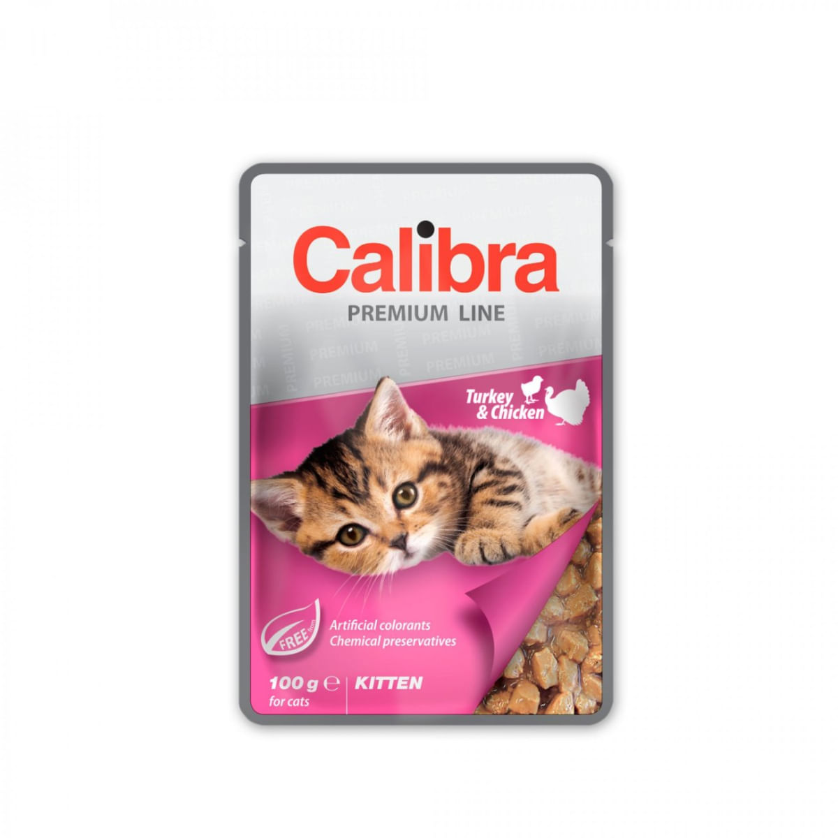 CALIBRA Premium Line Kitten, Curcan și Pui, plic hrană umedă pisici junior, (în suc propriu), 100g - 1 | YEO