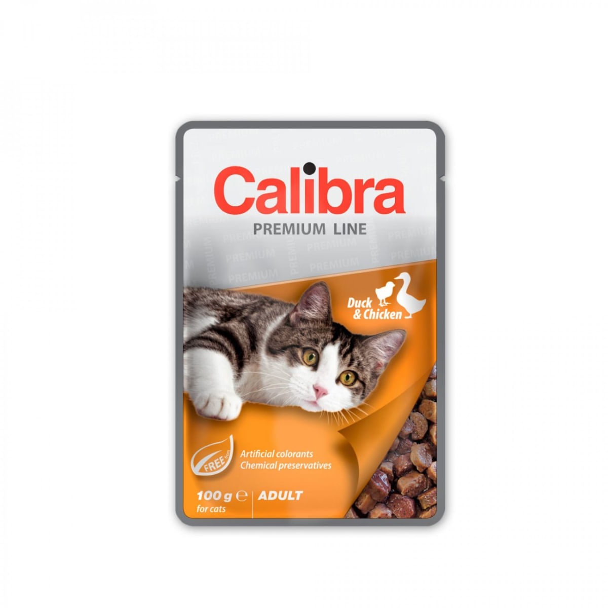 CALIBRA Premium Line, Rață și Pui, plic hrană umedă pisici, (în suc propriu), 100g - 2 | YEO