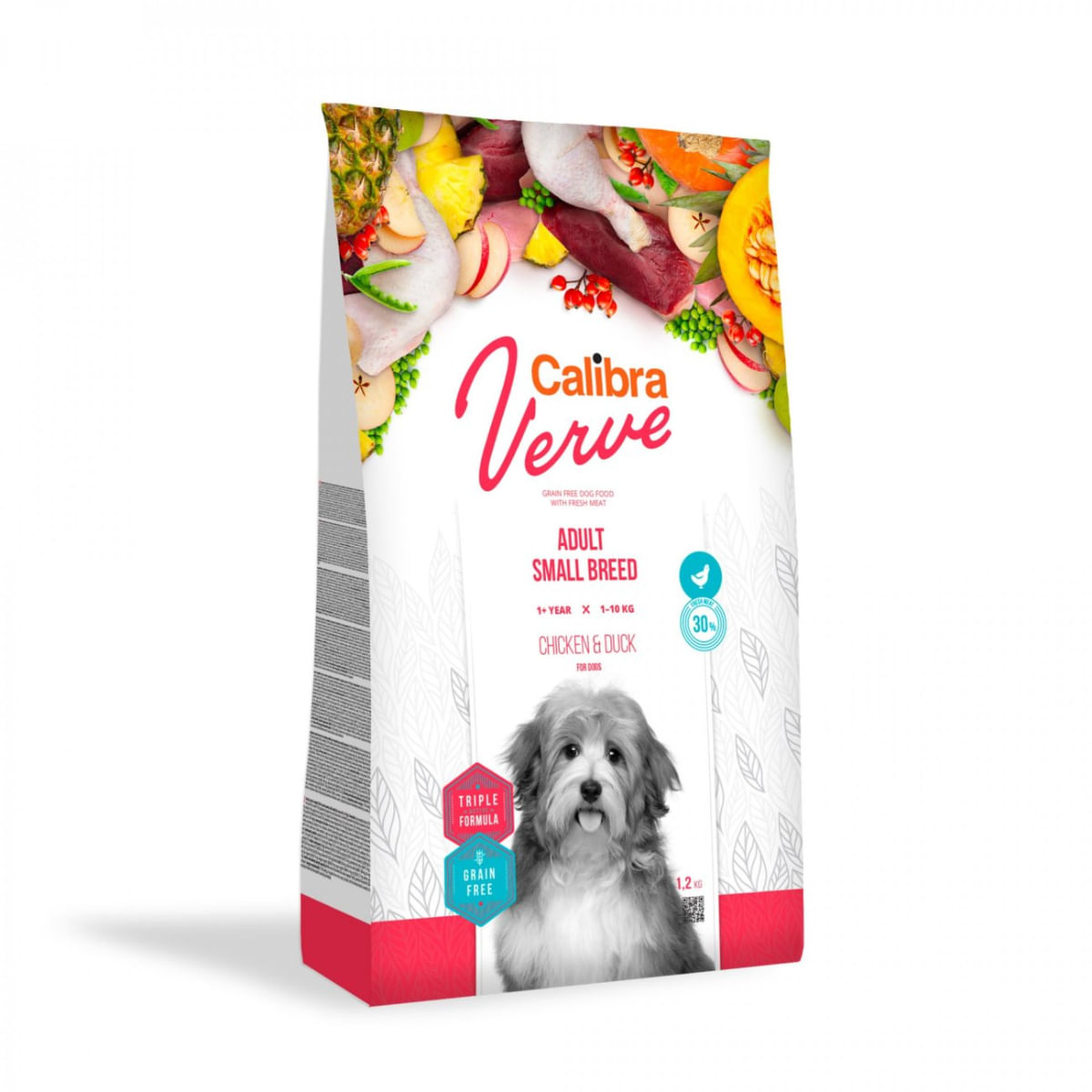 CALIBRA Verve GF Adult Small Breed, XS-S, Pui și Rață, hrană uscată fără cereale câini, 1.2kg - 1 | YEO