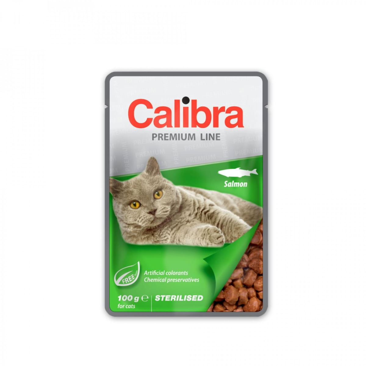 CALIBRA Premium Line Sterilised, Somon, plic hrană umedă pisici sterilizate, (în suc propriu), bax, 100g x 24buc