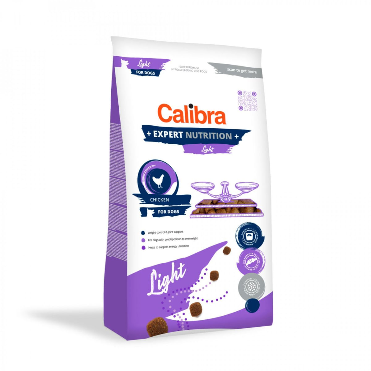 CALIBRA Expert Nutrition Light, XS-XL, Pui, hrană uscată câini, obezitate, 12kg