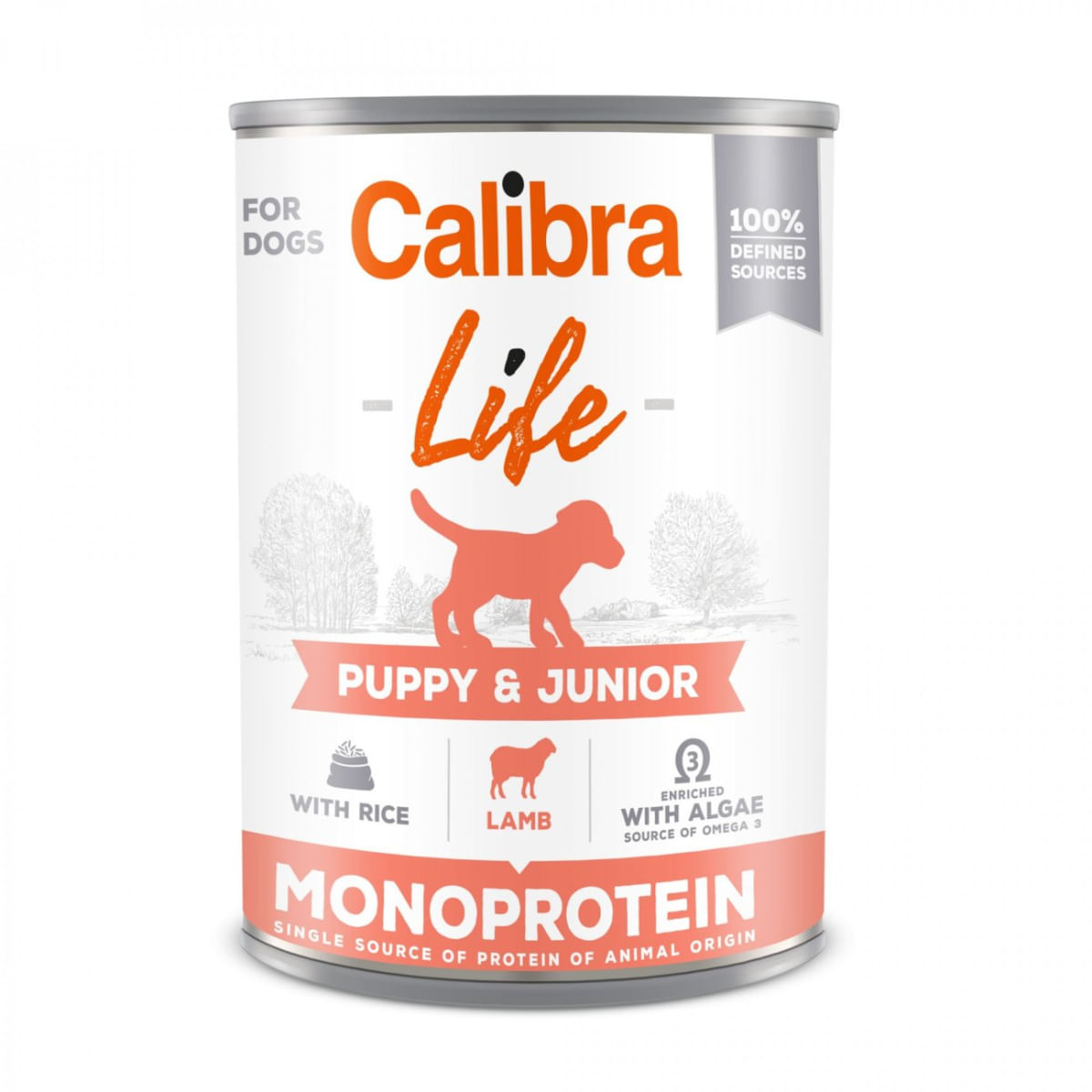 CALIBRA Life Puppy&Junior, XS-XL, Miel și Orez, conservă hrană umedă monoproteică câini junior, (pate), 400g - 1 | YEO