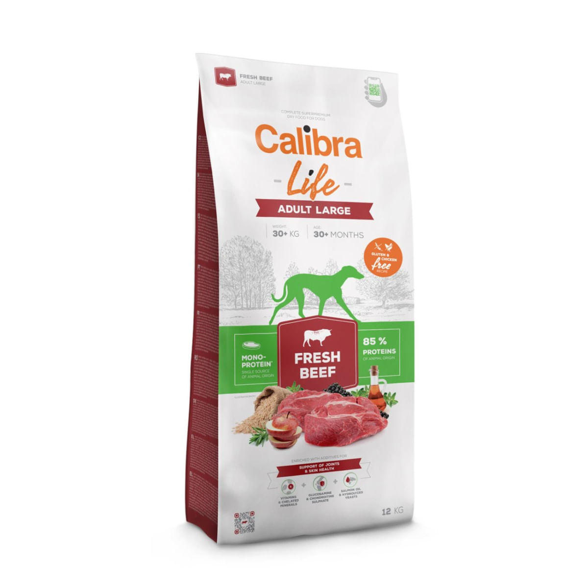 CALIBRA Life Adult Large Fresh Beef, L-XL, Vită, hrană uscată monoproteică fără cereale câini, 12kg