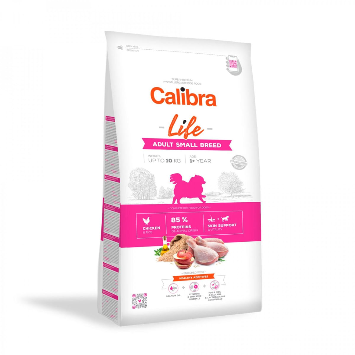 CALIBRA Life Adult Small Breed, XS-S, Pui, hrană uscată conținut redus cereale câini, 1.5kg