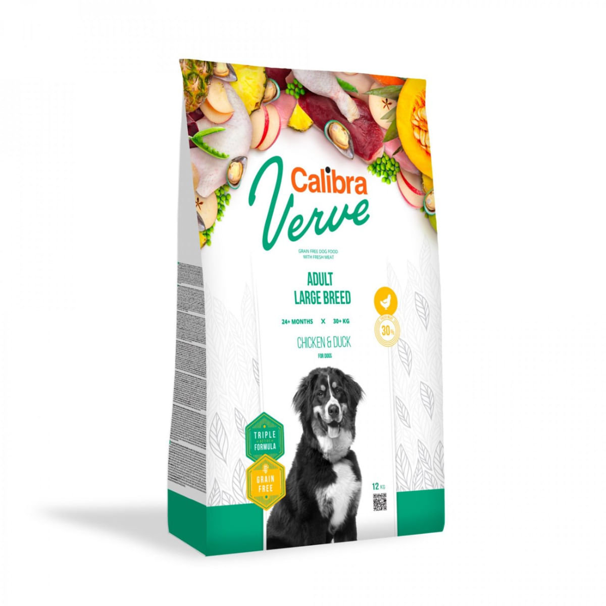 CALIBRA Verve GF Adult Large Breed, L-XL, Pui și Rață, hrană uscată fără cereale câini, 12kg